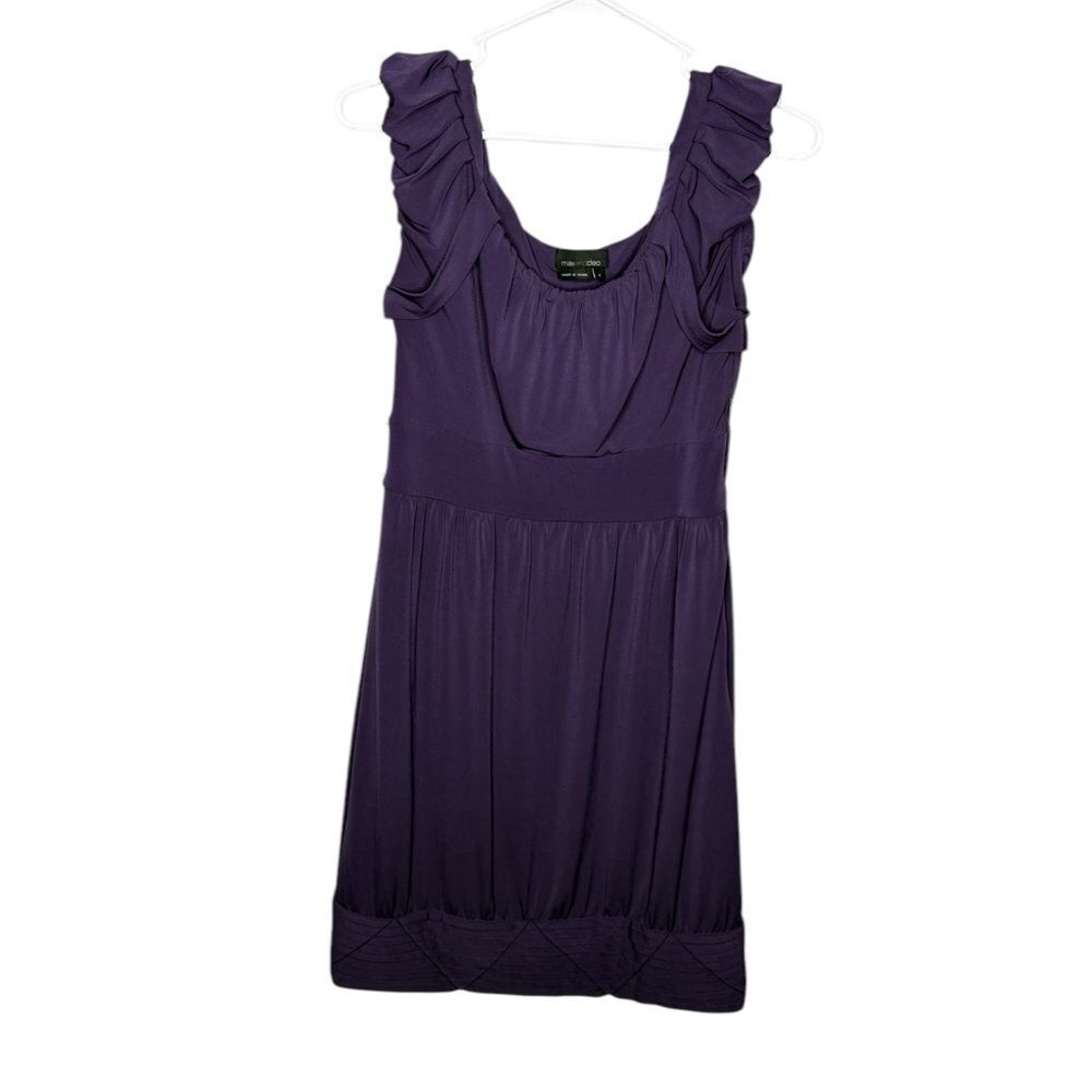 Max & Cleo Purple Ruffled Fitted Sundress